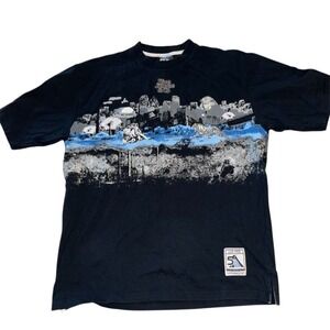 5ive Jungle Men 2XL Black Seattle Skyline Graphic T-Shirt Vtg hip hop streetwear